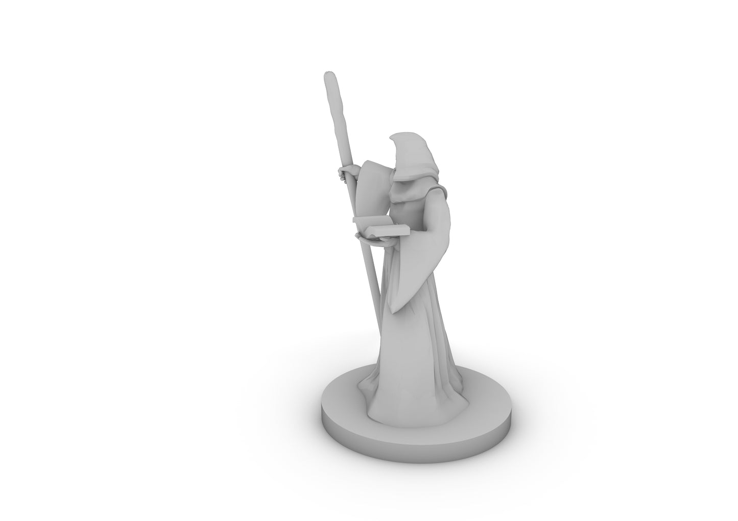 Human Wizard With Staff Tabletop DND Gaming Miniature