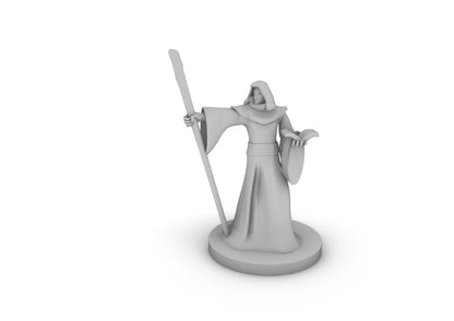 Human Wizard With Staff Tabletop DND Gaming Miniature