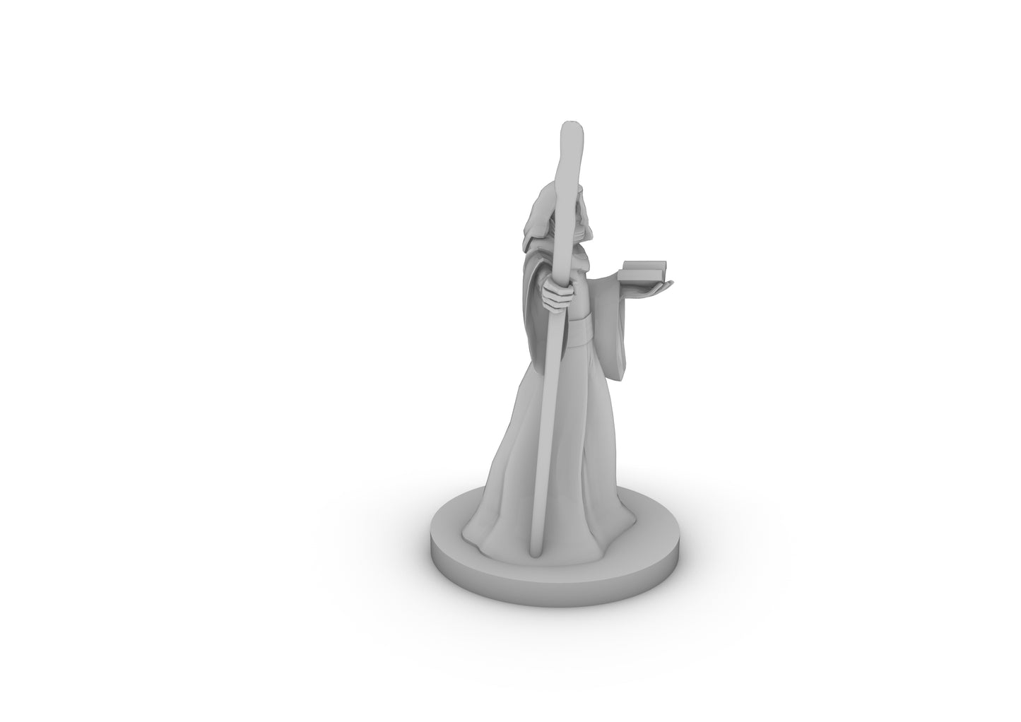 Human Wizard With Staff Tabletop DND Gaming Miniature