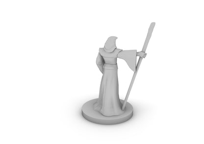 Human Wizard With Staff Tabletop DND Gaming Miniature