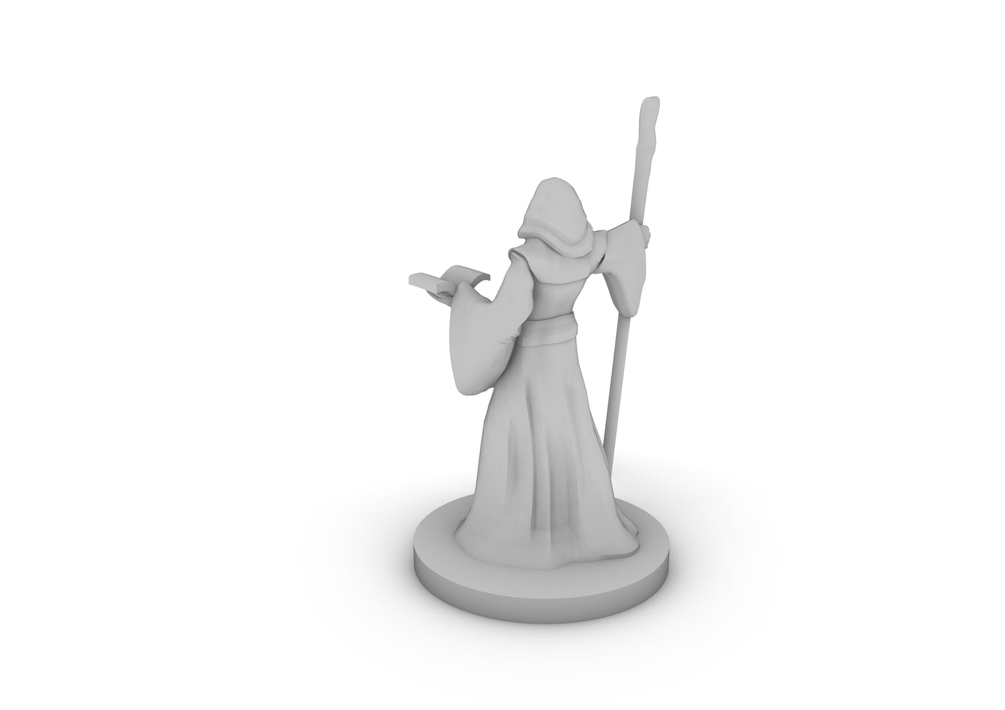 Human Wizard With Staff Tabletop DND Gaming Miniature