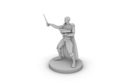 Human Wizard With Wand and Book Tabletop DND Gaming Miniature