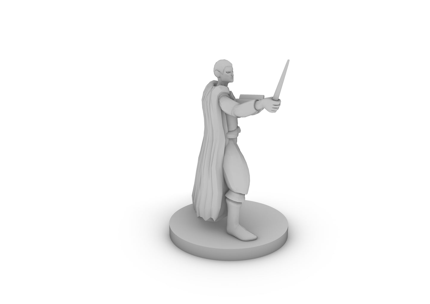 Human Wizard With Wand and Book Tabletop DND Gaming Miniature