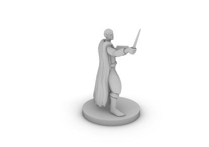 Human Wizard With Wand and Book Tabletop DND Gaming Miniature