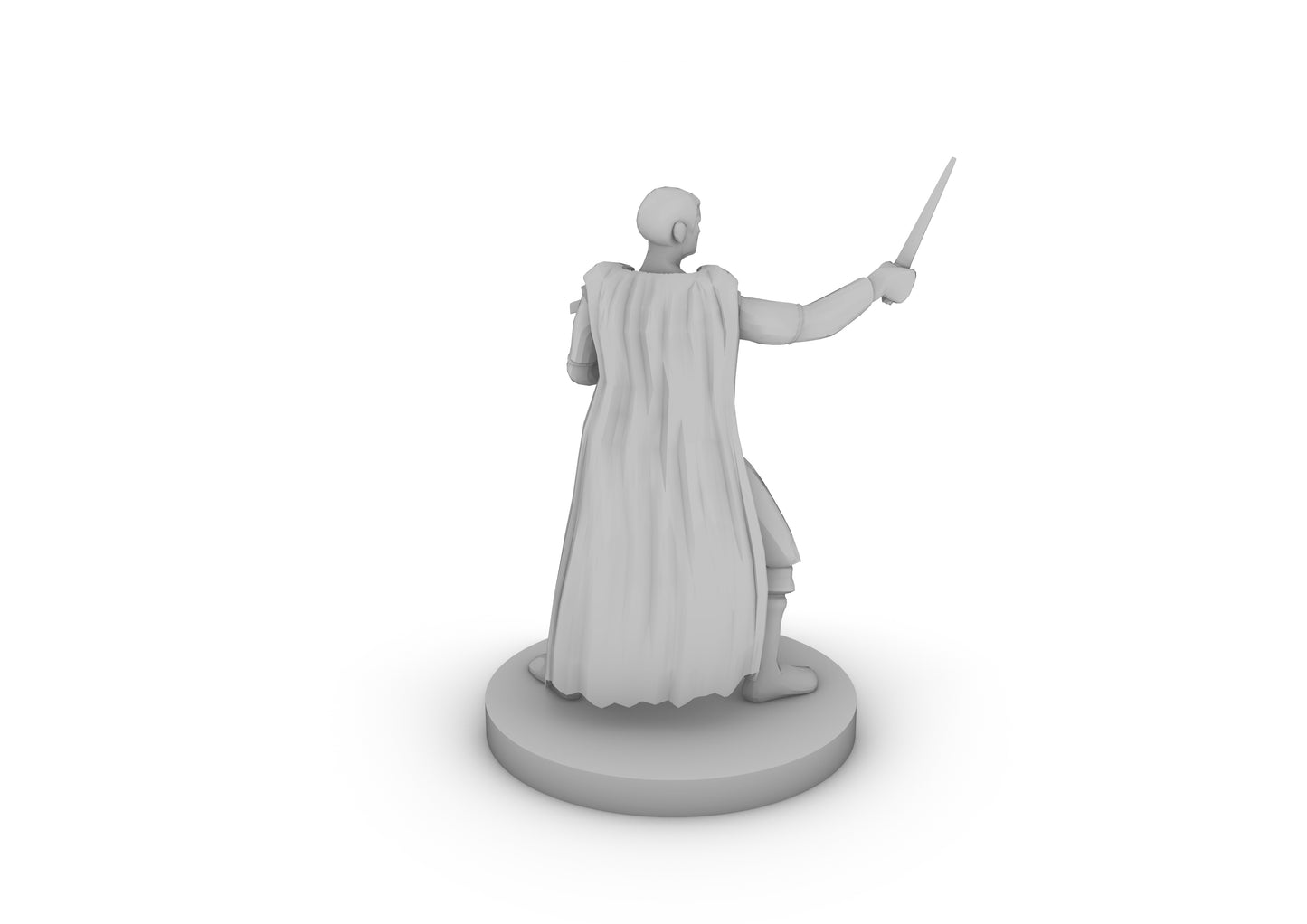 Human Wizard With Wand and Book Tabletop DND Gaming Miniature