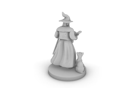 Human Wizard With Beard and Staff Tabletop DND Gaming Miniature