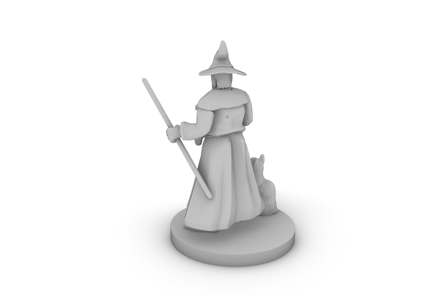 Human Wizard With Beard and Staff Tabletop DND Gaming Miniature