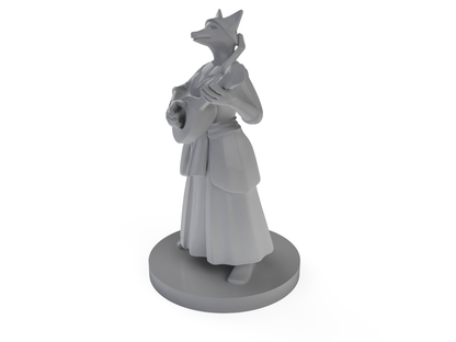 Kitsune Bard Tabletop DND Gaming Miniature