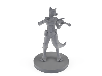 Kitsune Bard With Violin Tabletop DND Gaming Miniature