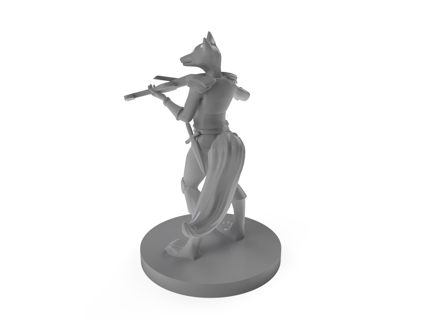 Kitsune Bard With Violin Tabletop DND Gaming Miniature