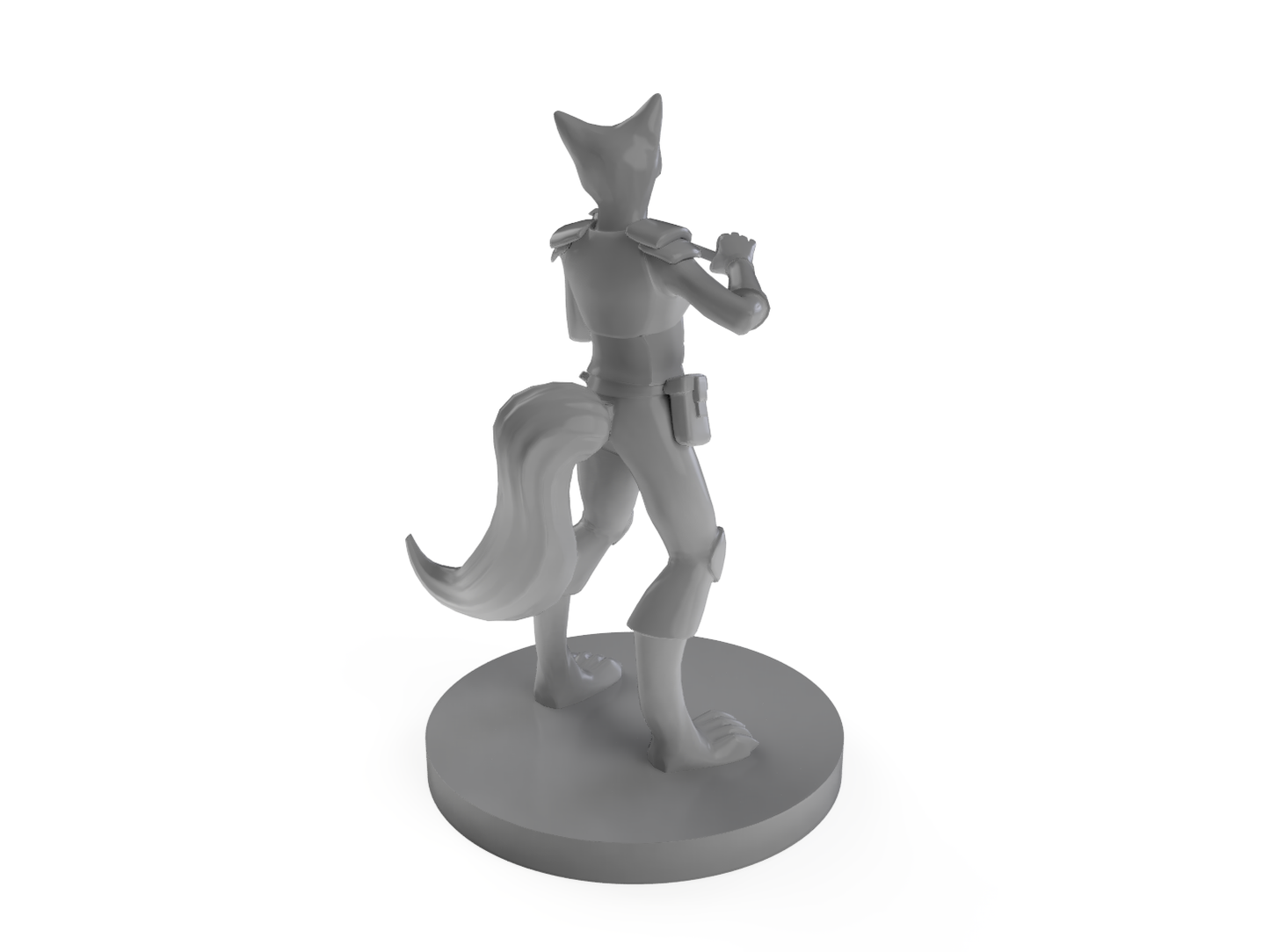 Kitsune Bard With Violin Tabletop DND Gaming Miniature