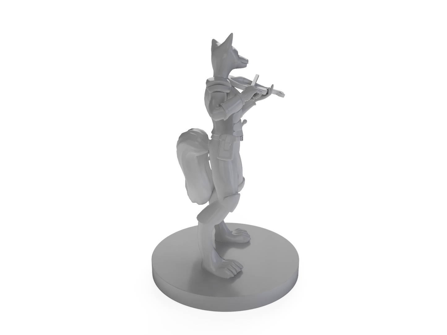 Kitsune Bard With Violin Tabletop DND Gaming Miniature