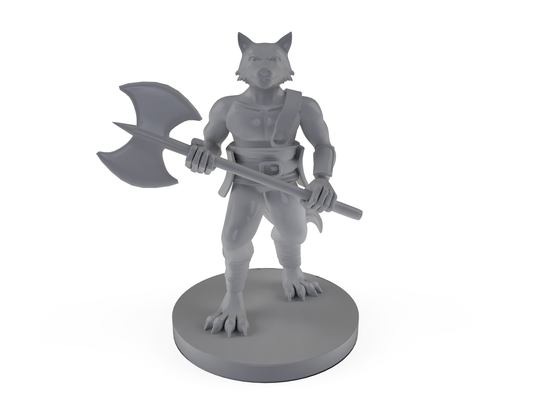 Kitsune Barbarian Tabletop DND Gaming Miniature