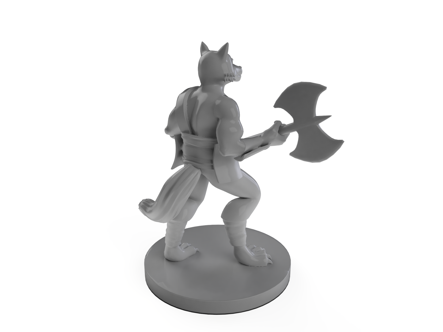 Kitsune Barbarian Tabletop DND Gaming Miniature