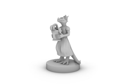 Kobold Female Holding a Wilted Daisy Tabletop DND Gaming Miniature