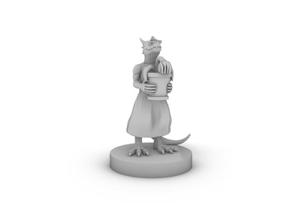 Kobold Female Holding a Wilted Daisy Tabletop DND Gaming Miniature