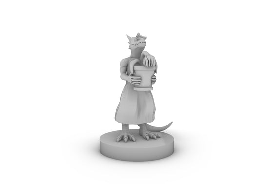 Kobold Female Holding a Wilted Daisy Tabletop DND Gaming Miniature