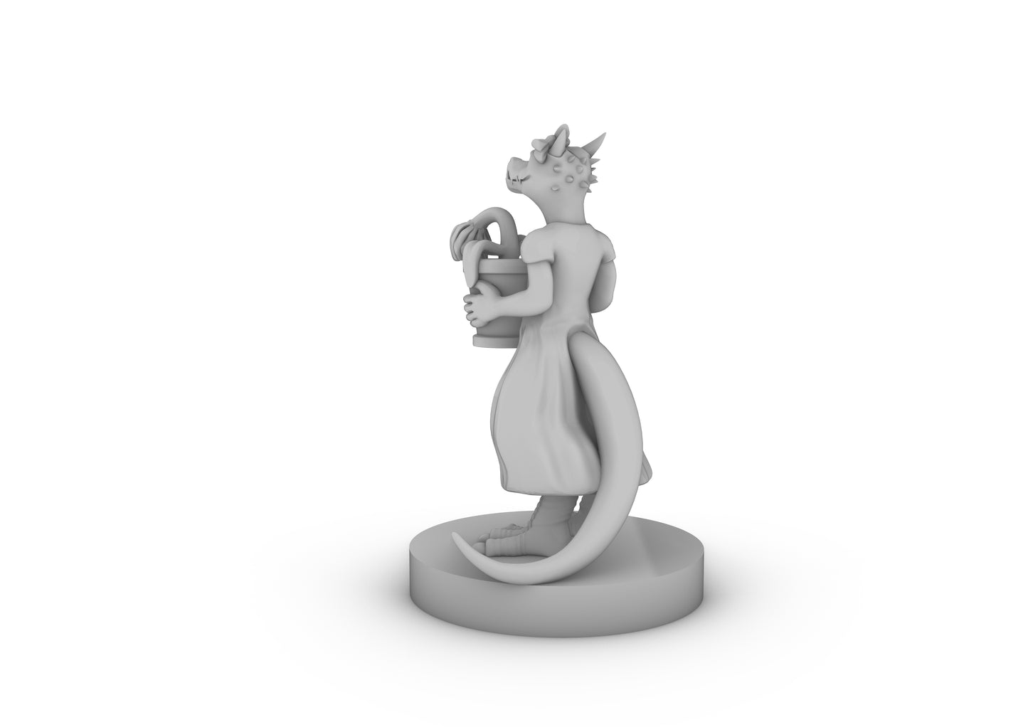 Kobold Female Holding a Wilted Daisy Tabletop DND Gaming Miniature