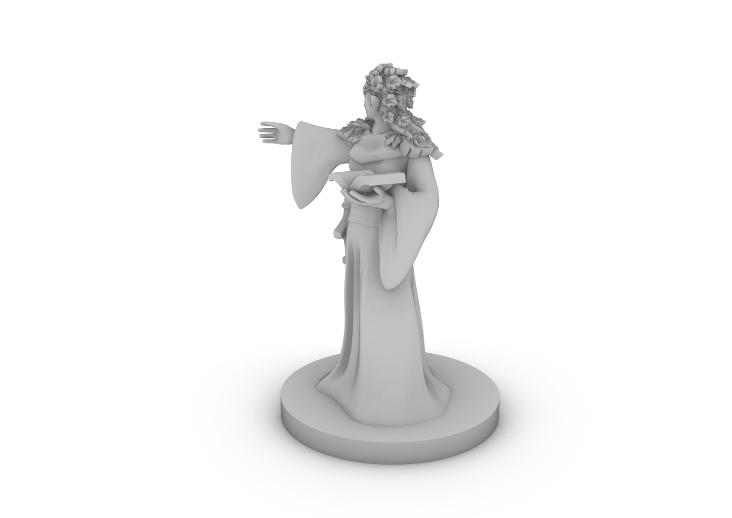 Leafy Elf Female Wizard Tabletop DND Gaming Miniature