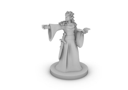 Leafy Elf Female Wizard Tabletop DND Gaming Miniature