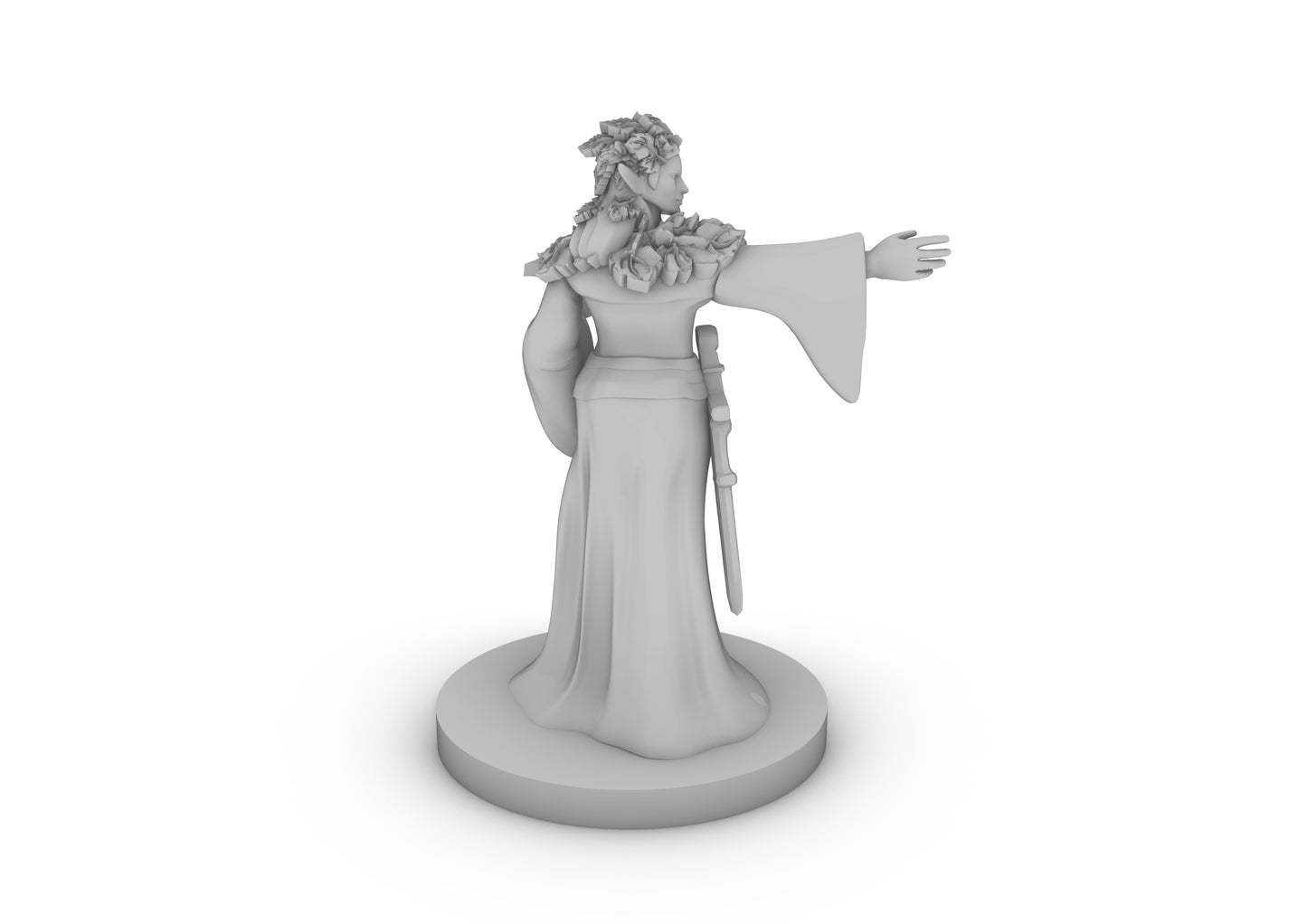 Leafy Elf Female Wizard Tabletop DND Gaming Miniature