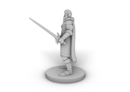 Left Handed Paladin in Light Armor Tabletop DND Gaming Miniature