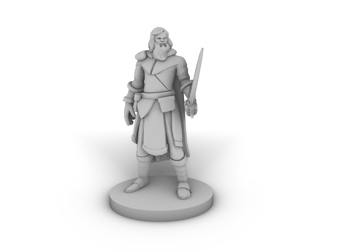 Left Handed Paladin in Light Armor Tabletop DND Gaming Miniature