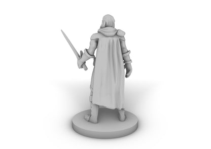 Left Handed Paladin in Light Armor Tabletop DND Gaming Miniature