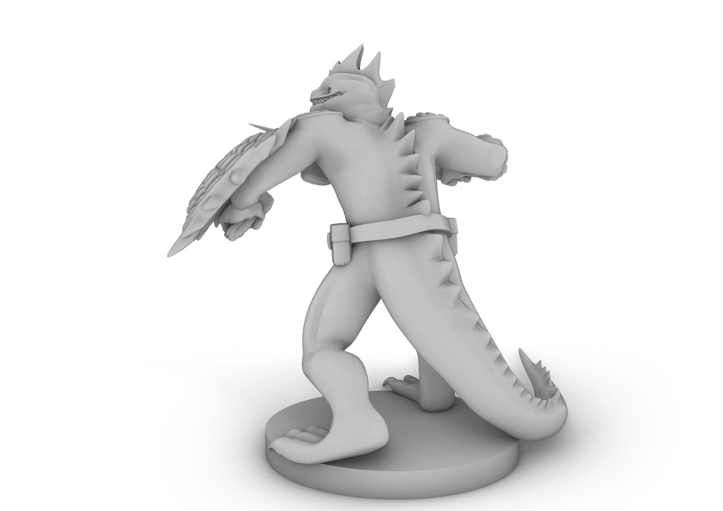 Lizardfolk Fighter With Scimitar and Shield Tabletop DND Gaming Miniature