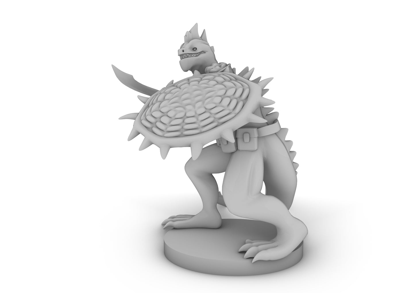 Lizardfolk Fighter With Scimitar and Shield Tabletop DND Gaming Miniature