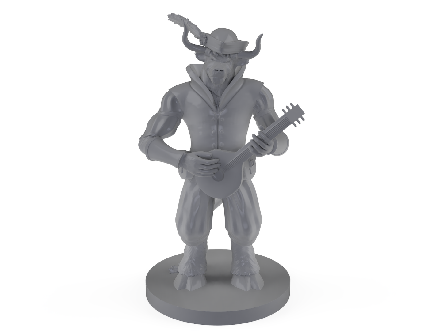 Minotaur Male Bard Tabletop DND Gaming Miniature