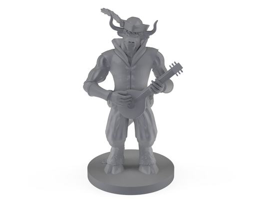 Minotaur Male Bard Tabletop DND Gaming Miniature