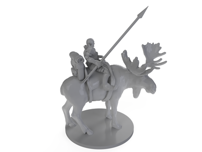 Moose Rider Tabletop DND Gaming Miniature