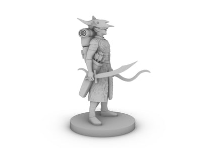 Male Elf Druid With Skull Helm Tabletop DND Gaming Miniature