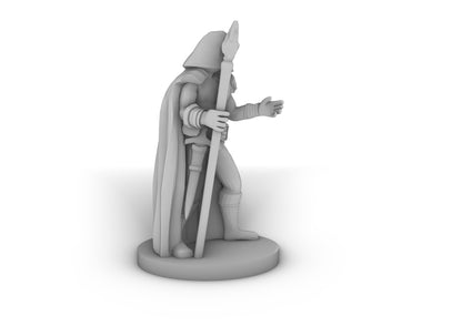 Male Elf Sorcerer With Diamond Staff Tabletop DND Gaming Miniature