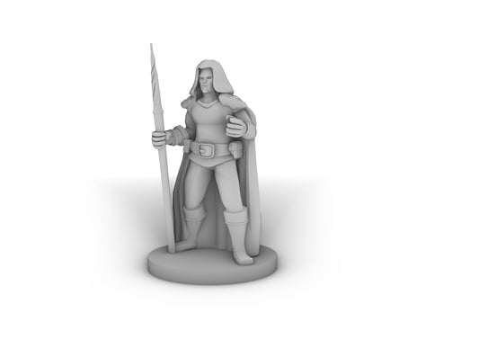 Male Elf Sorcerer With Unicorn Staff Tabletop DND Gaming Miniature