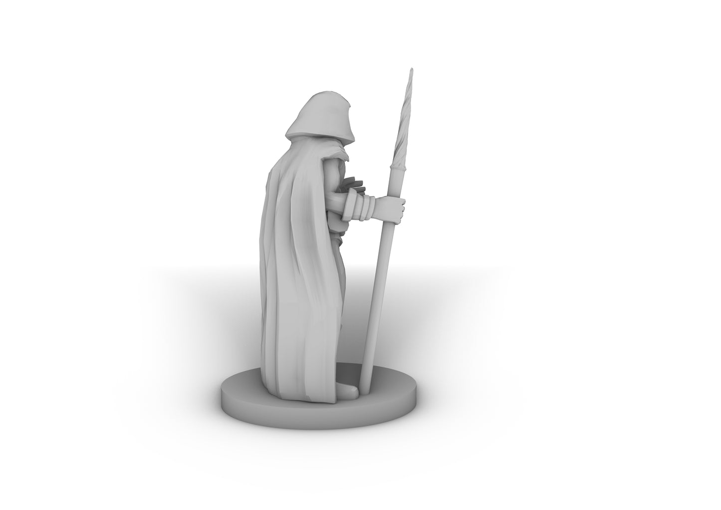 Male Elf Sorcerer With Unicorn Staff Tabletop DND Gaming Miniature