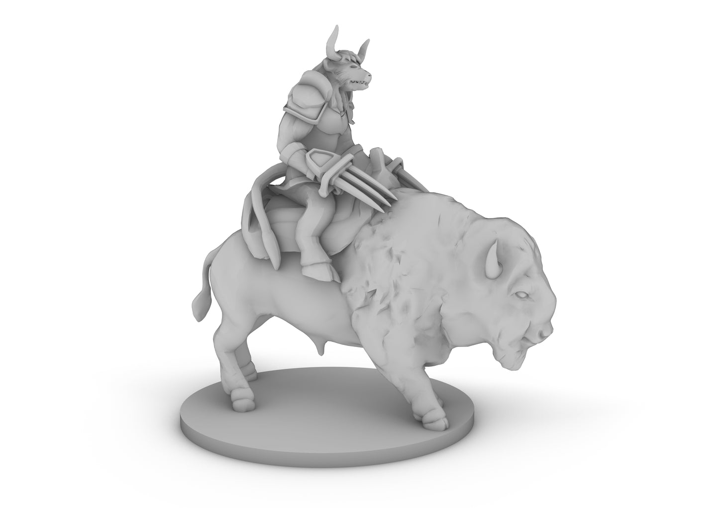 Minotaur Fighter on Buffalo Tabletop DND Gaming Miniature