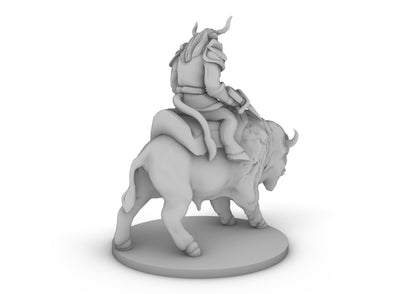 Minotaur Fighter on Buffalo Tabletop DND Gaming Miniature