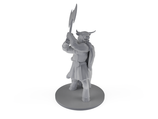 Minotaur Male Barbarian Tabletop DND Gaming Miniature