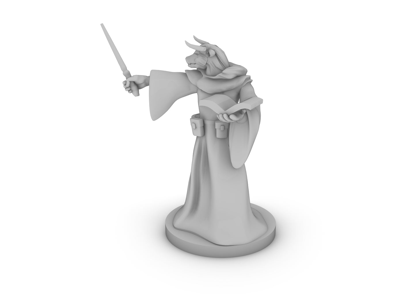 Minotaur Wizard With Wand Tabletop DND Gaming Miniature