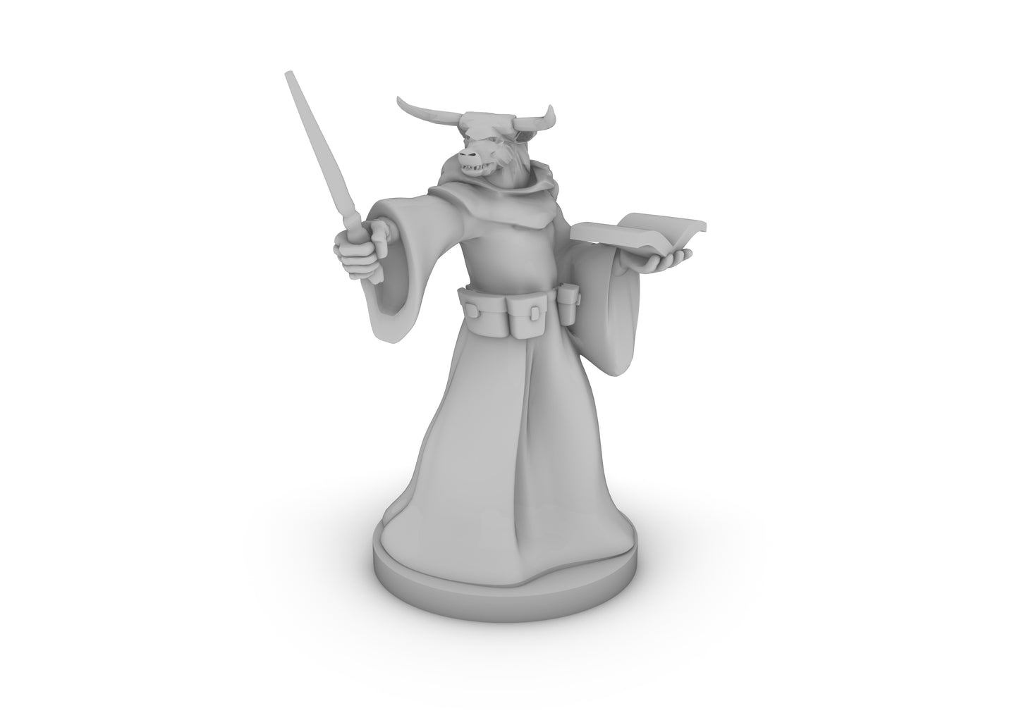 Minotaur Wizard With Wand Tabletop DND Gaming Miniature