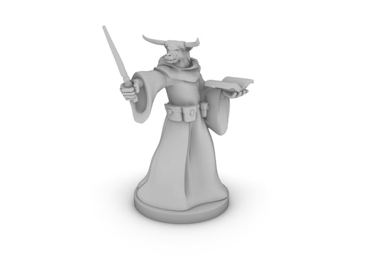 Minotaur Wizard With Wand Tabletop DND Gaming Miniature