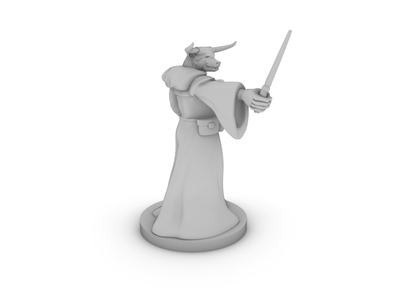 Minotaur Wizard With Wand Tabletop DND Gaming Miniature