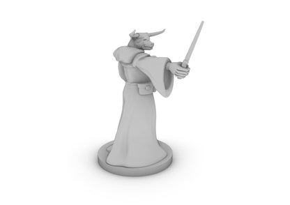 Minotaur Wizard With Wand Tabletop DND Gaming Miniature