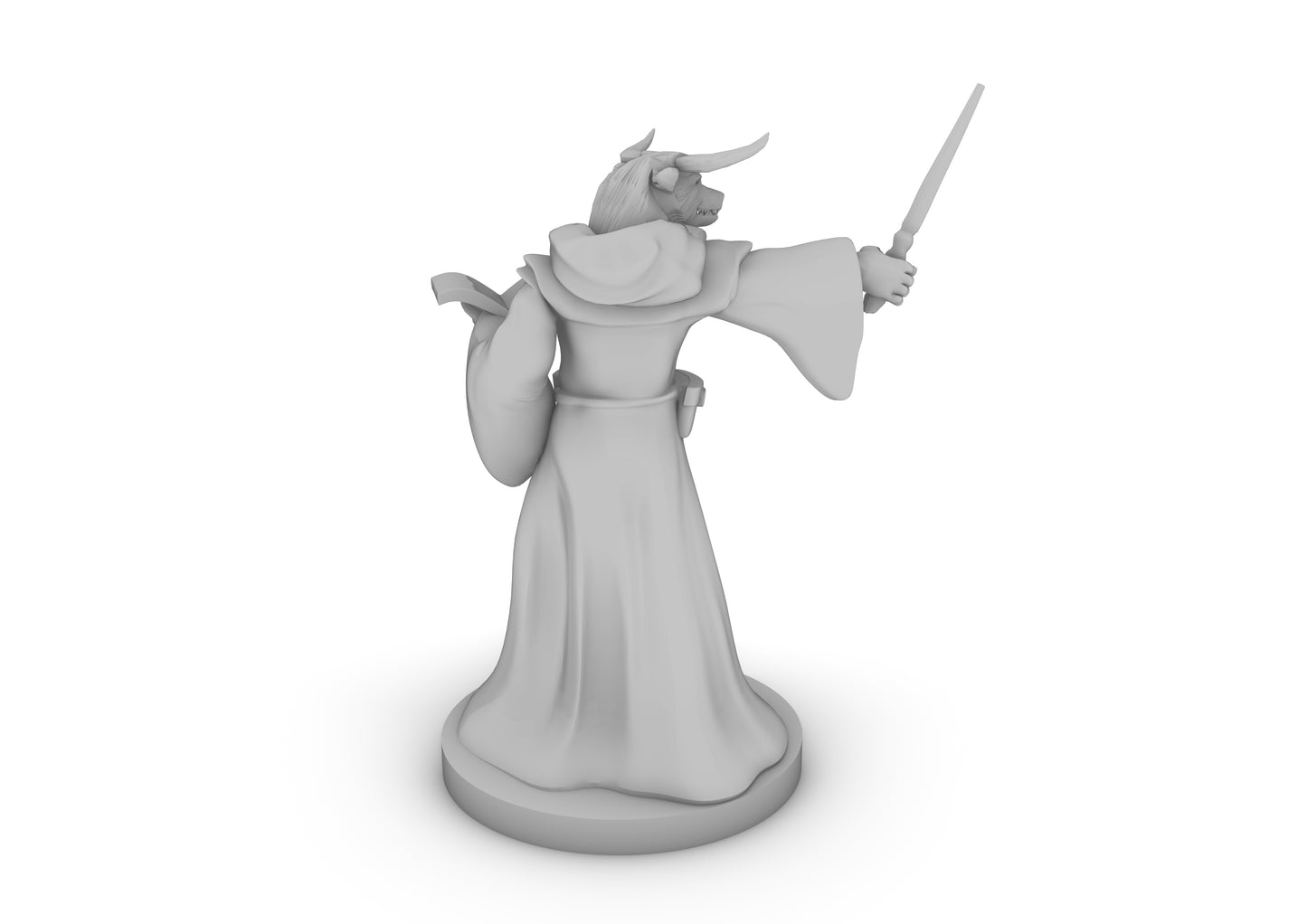 Minotaur Wizard With Wand Tabletop DND Gaming Miniature