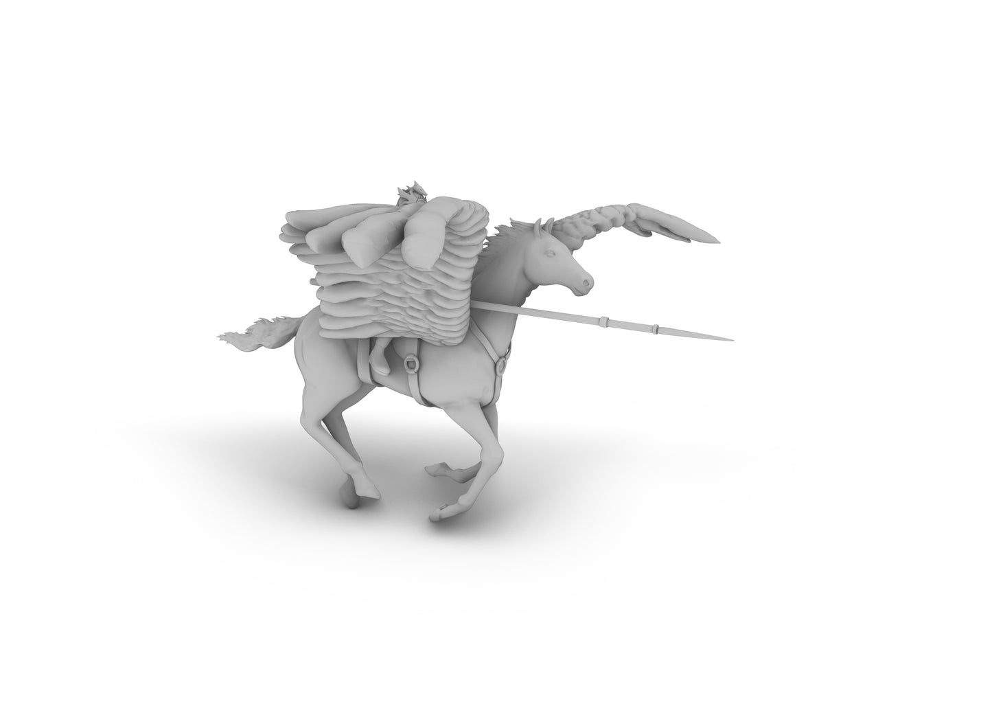 Paladin on a Pegasus Tabletop DND Gaming Miniature