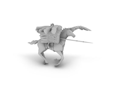 Paladin on a Pegasus Tabletop DND Gaming Miniature