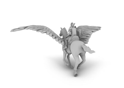 Paladin on a Pegasus Tabletop DND Gaming Miniature