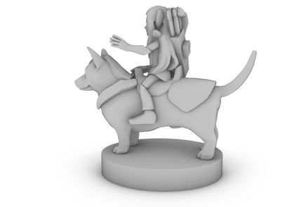 Pixie Warrior on a Corgi Tabletop DND Gaming Miniature